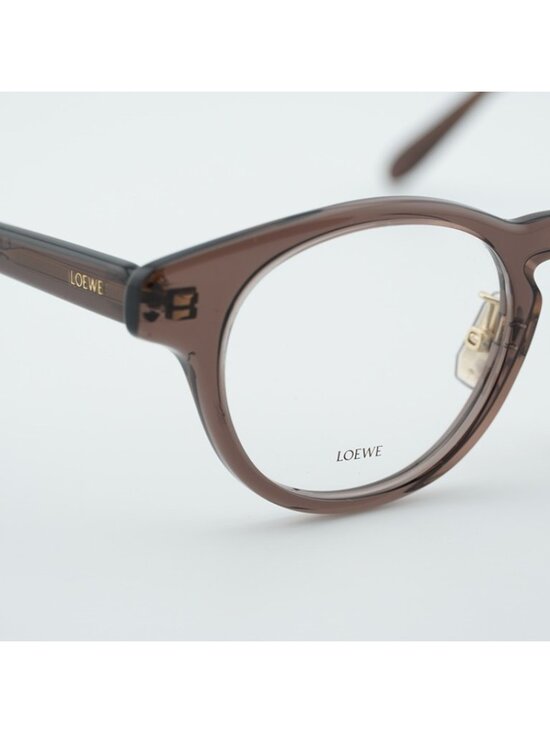 Loewe LW50085F 050 Unisex Eyeglasses Shiny Brown 49mm Round Frame